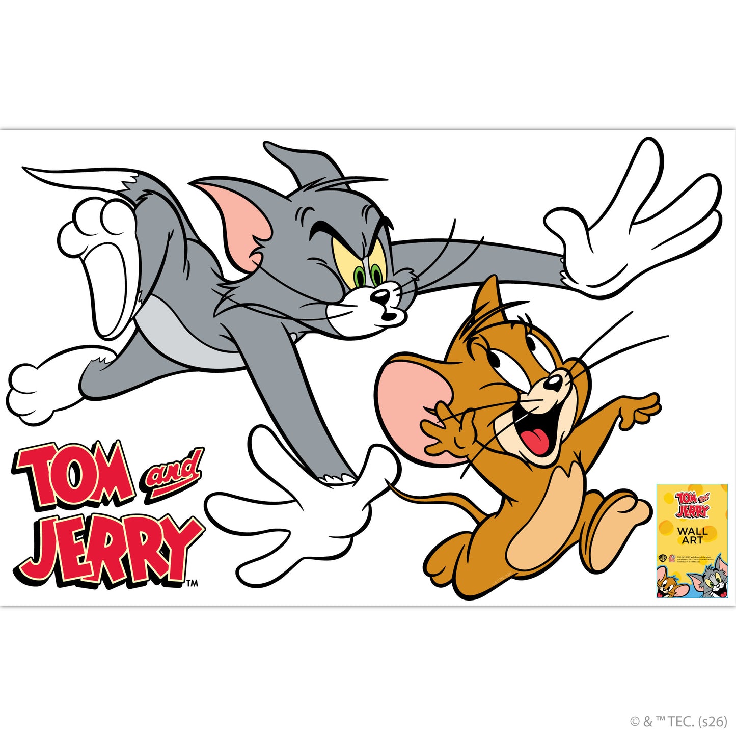 Tom And Jerry™ Wall Sticker  - Tom Chasing Jerry Decal Wall Art