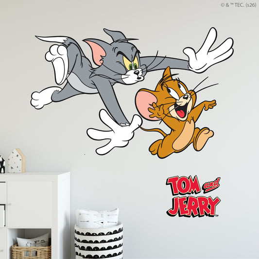 Tom And Jerry™ Wall Sticker  - Tom Chasing Jerry Decal Wall Art