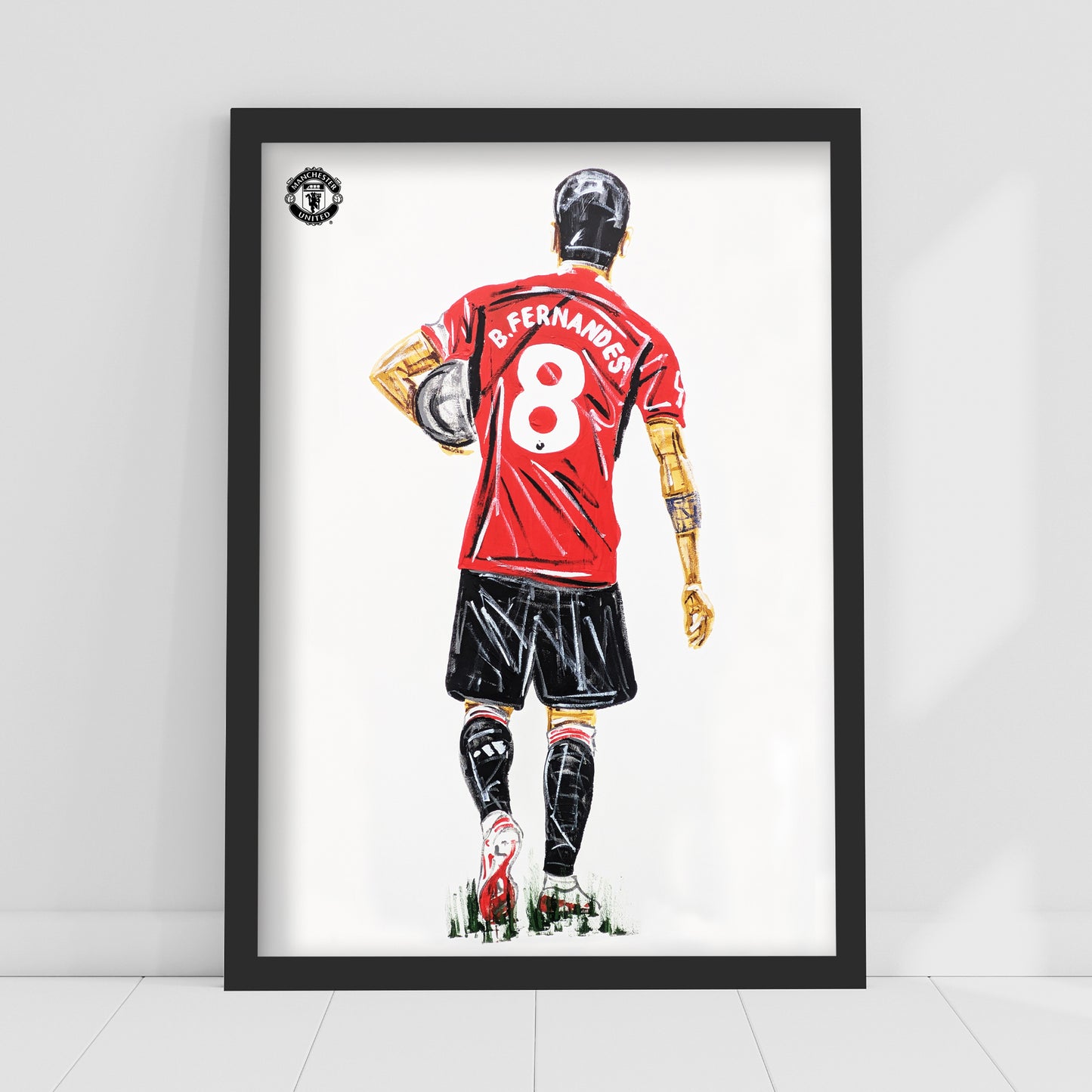 Manchester United FC Print - Bruno Fernandes Tony Denton Painted Poster