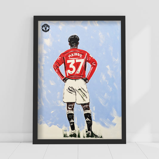 Manchester United FC Print - Mainoo Tony Denton Painted Poster