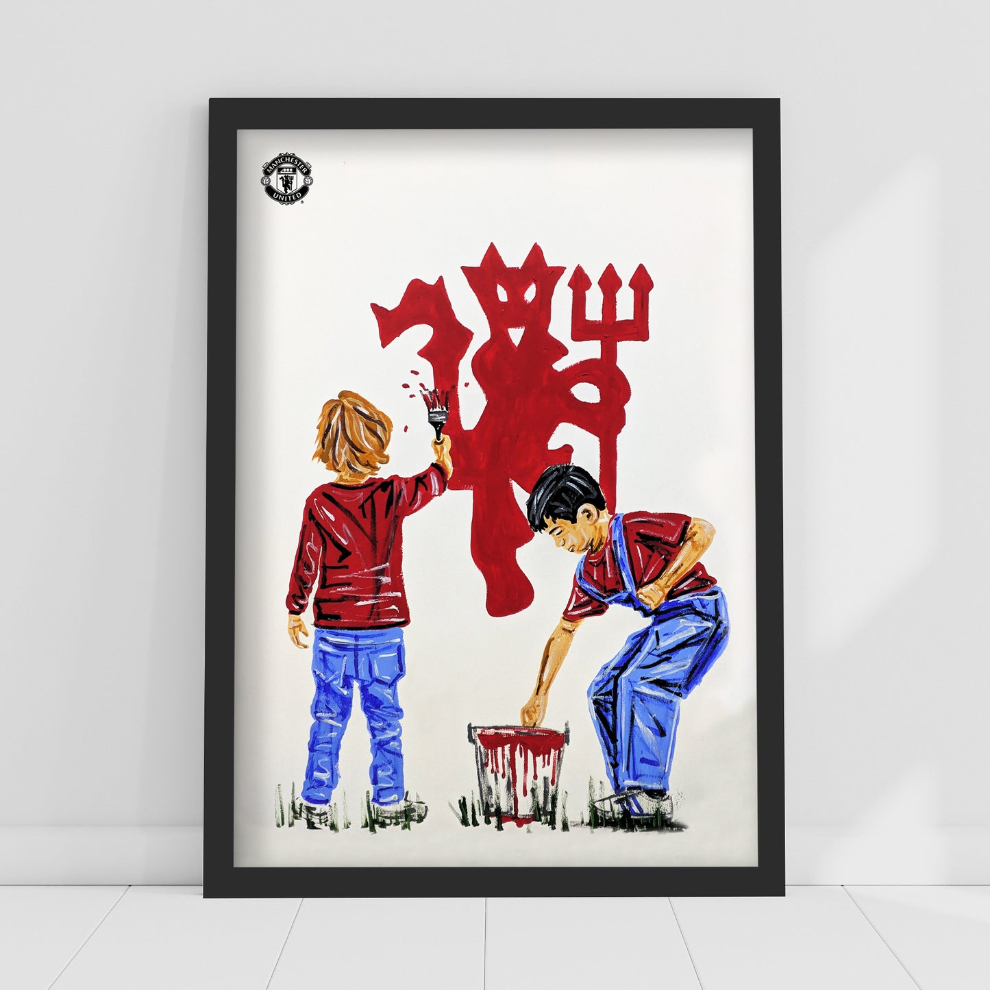 Manchester United FC Print - Painted Red Devil Tony Denton Poster