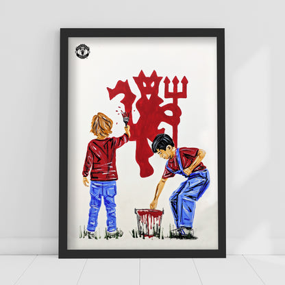 Manchester United FC Print - Painted Red Devil Tony Denton Poster