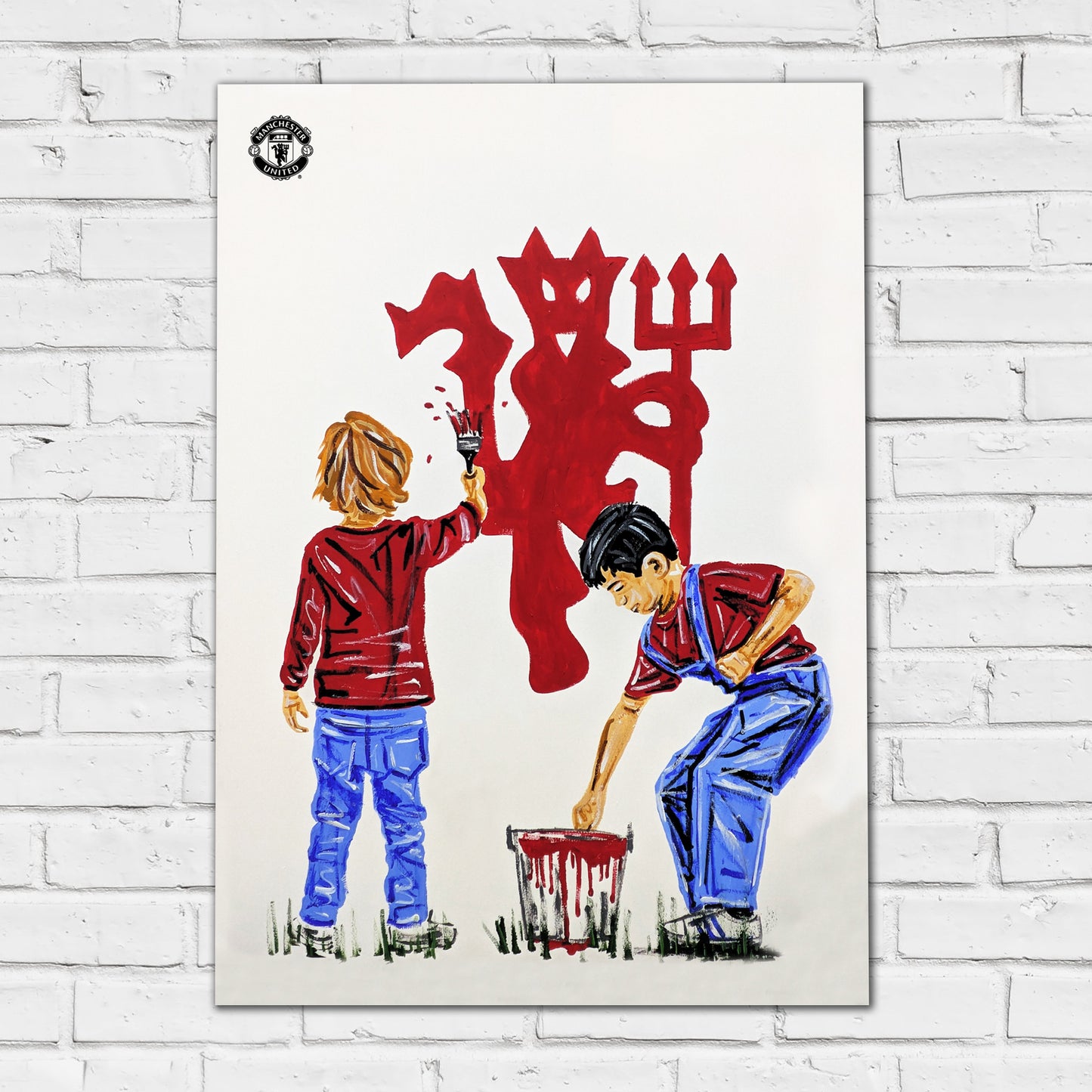 Manchester United FC Print - Painted Red Devil Tony Denton Poster