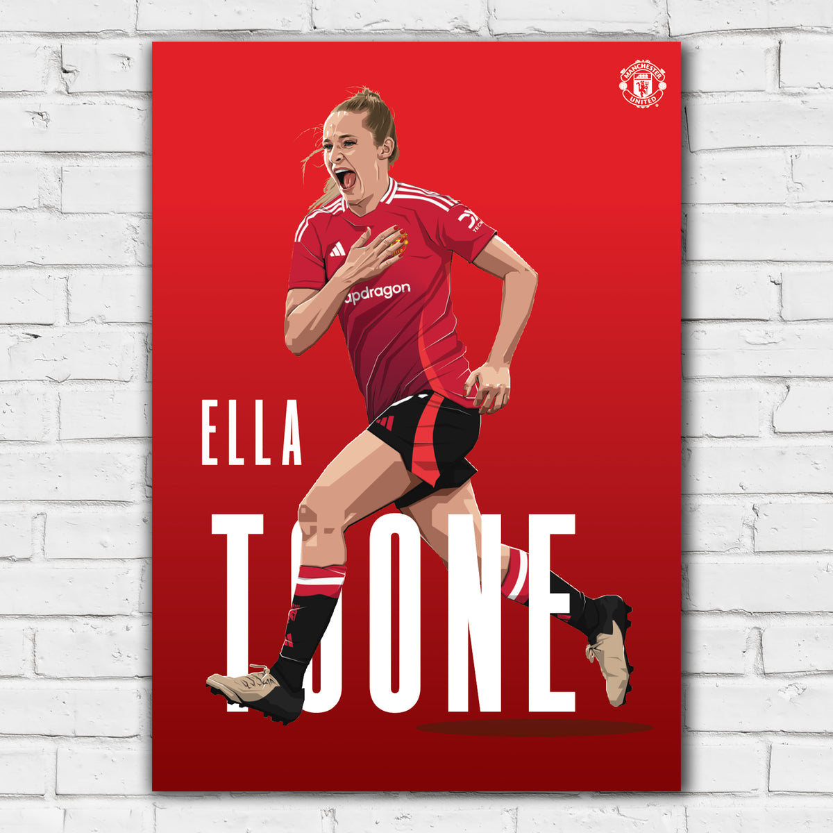 Manchester United Poster – Mainoo 24/25 Illustration, A2 (42x59,4 Cm), Fußball-Wandkunst