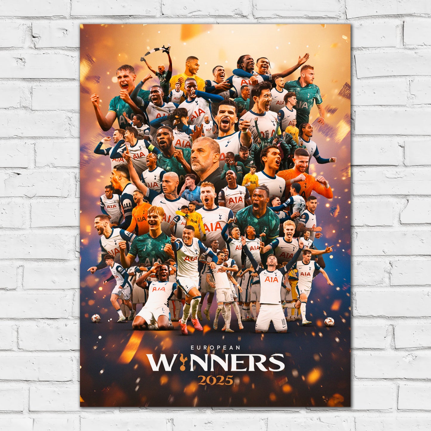 Tottenham Hotspur Print - European Winners 2025 Collage Poster