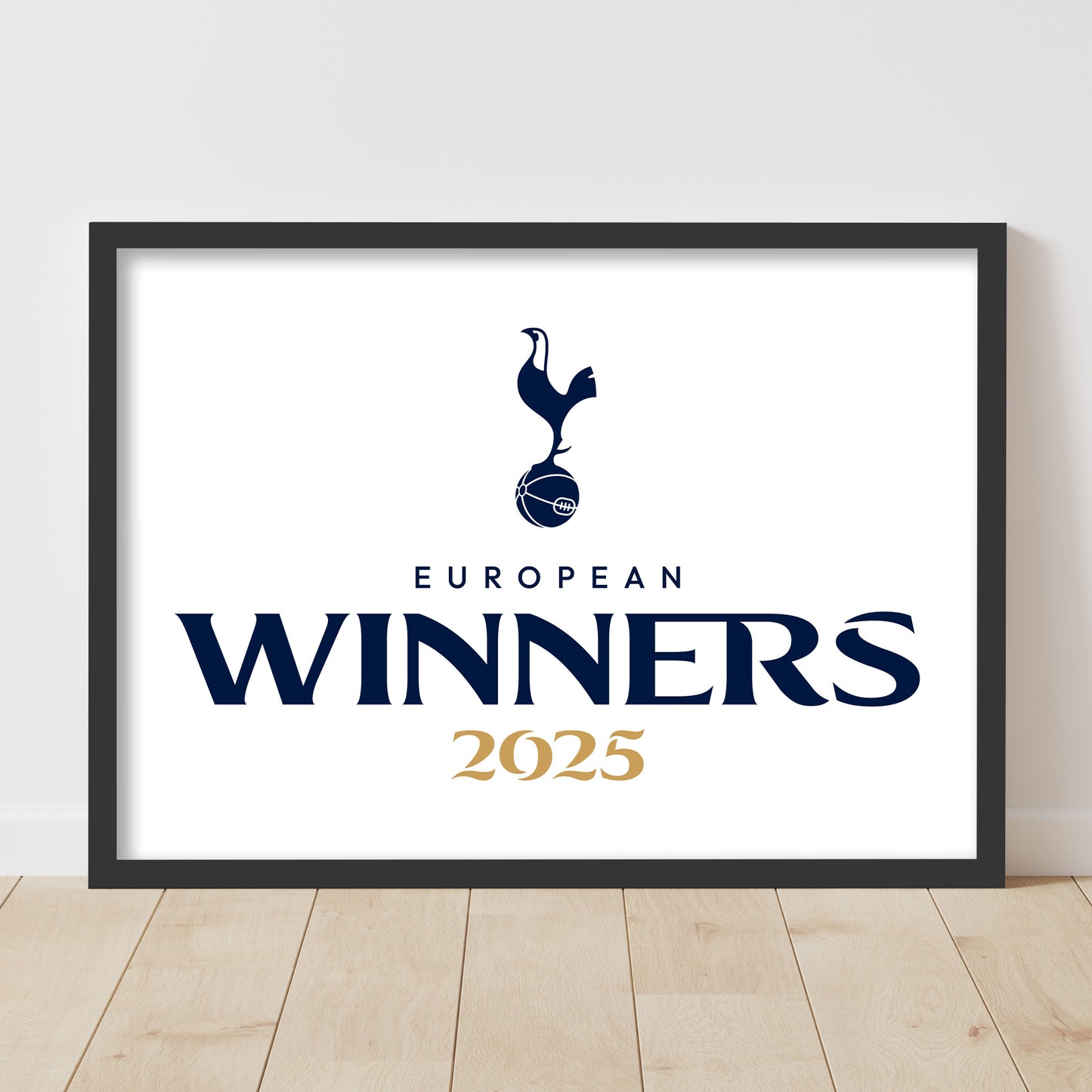 Tottenham Hotspur Print - European Winners 2025 White Poster