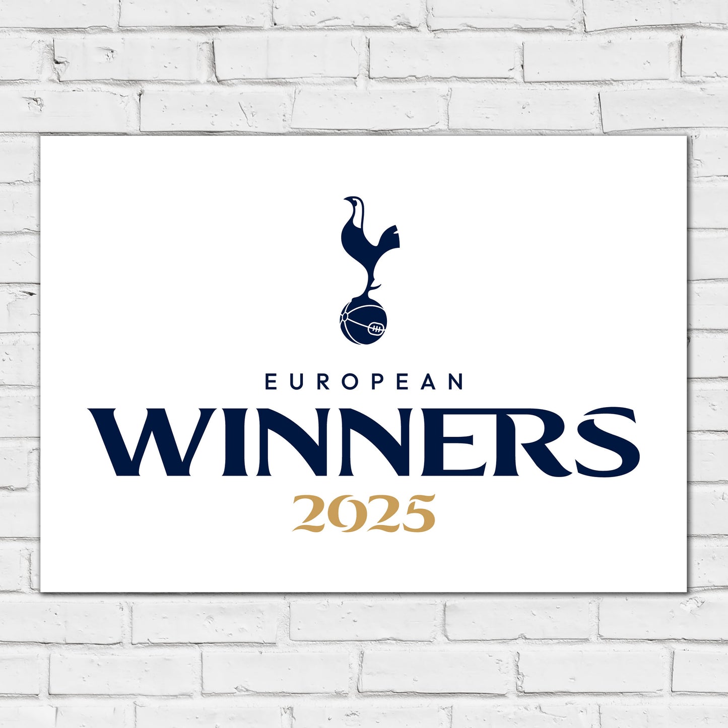 Tottenham Hotspur Print - European Winners 2025 White Poster