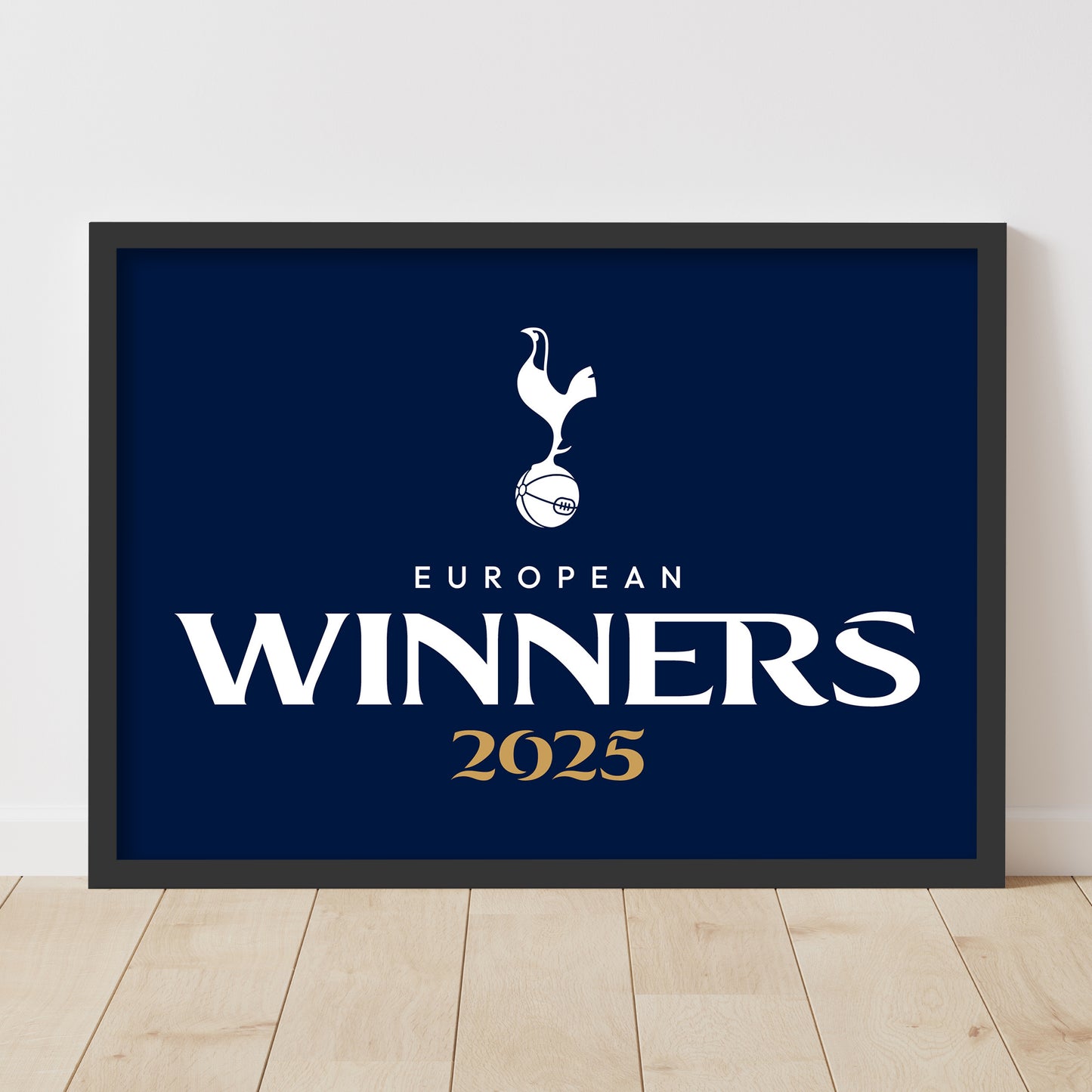 Tottenham Hotspur Print - European Winners 2025 Navy Poster