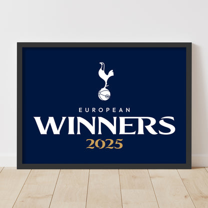 Tottenham Hotspur Print - European Winners 2025 Navy Poster