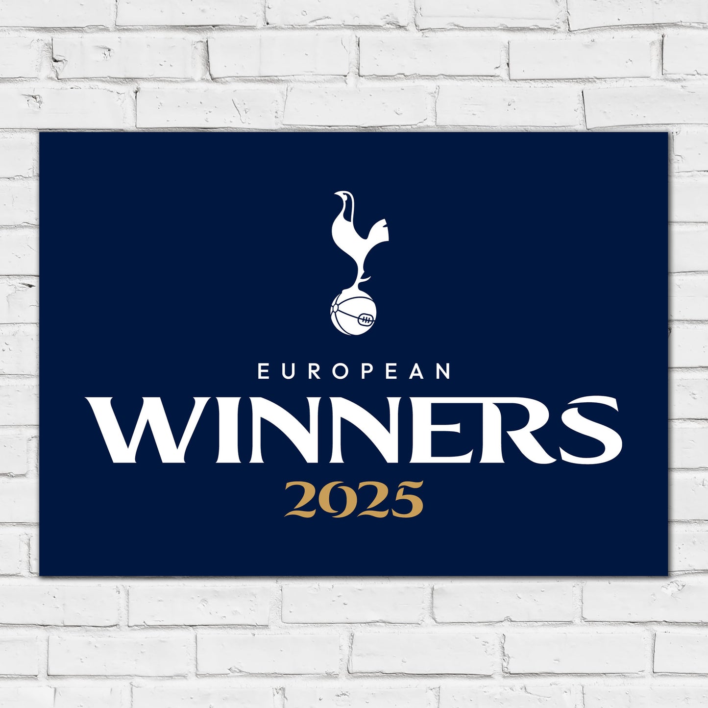 Tottenham Hotspur Print - European Winners 2025 Navy Poster