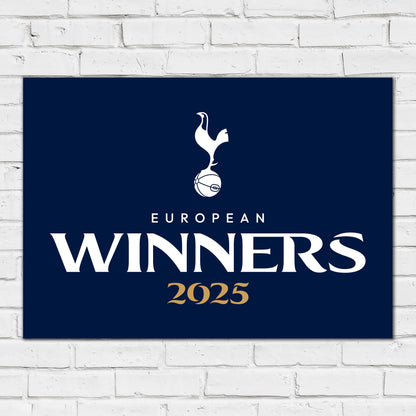 Tottenham Hotspur Print - European Winners 2025 Navy Poster