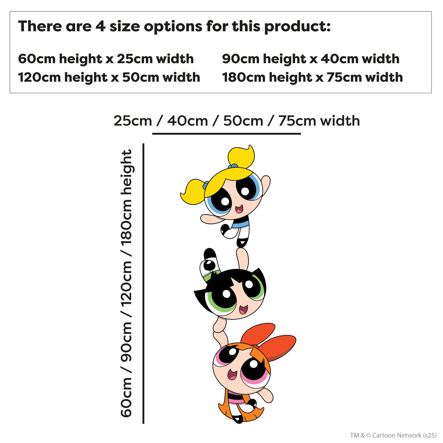 Powerpuff Girls Wall Sticker  –  Trio Balancing Superhero Wall Art