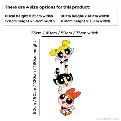 Powerpuff Girls Wall Sticker  –  Trio Balancing Superhero Wall Art