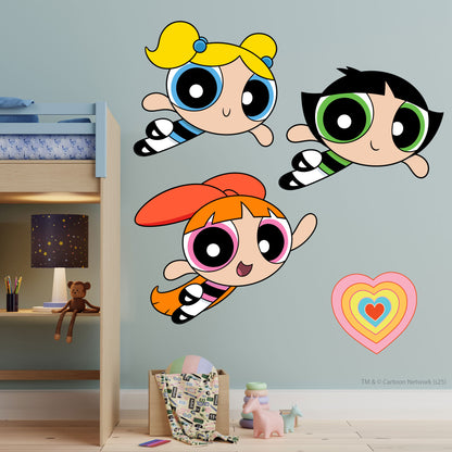 Powerpuff Girls Wall Sticker  –  Trio Decal Set Superhero Wall Art