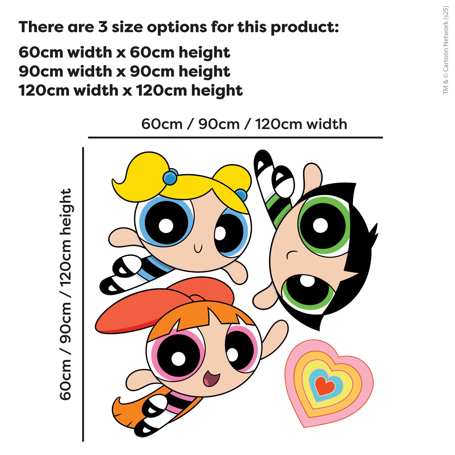 Powerpuff Girls Wall Sticker  –  Trio Decal Set Superhero Wall Art
