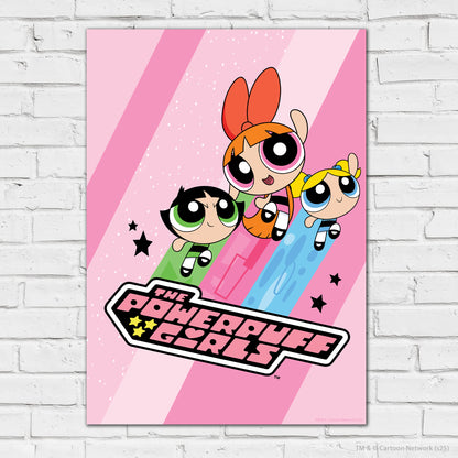 Powerpuff Girls Print  –  Trio Jumping Poster Superhero Wall Art