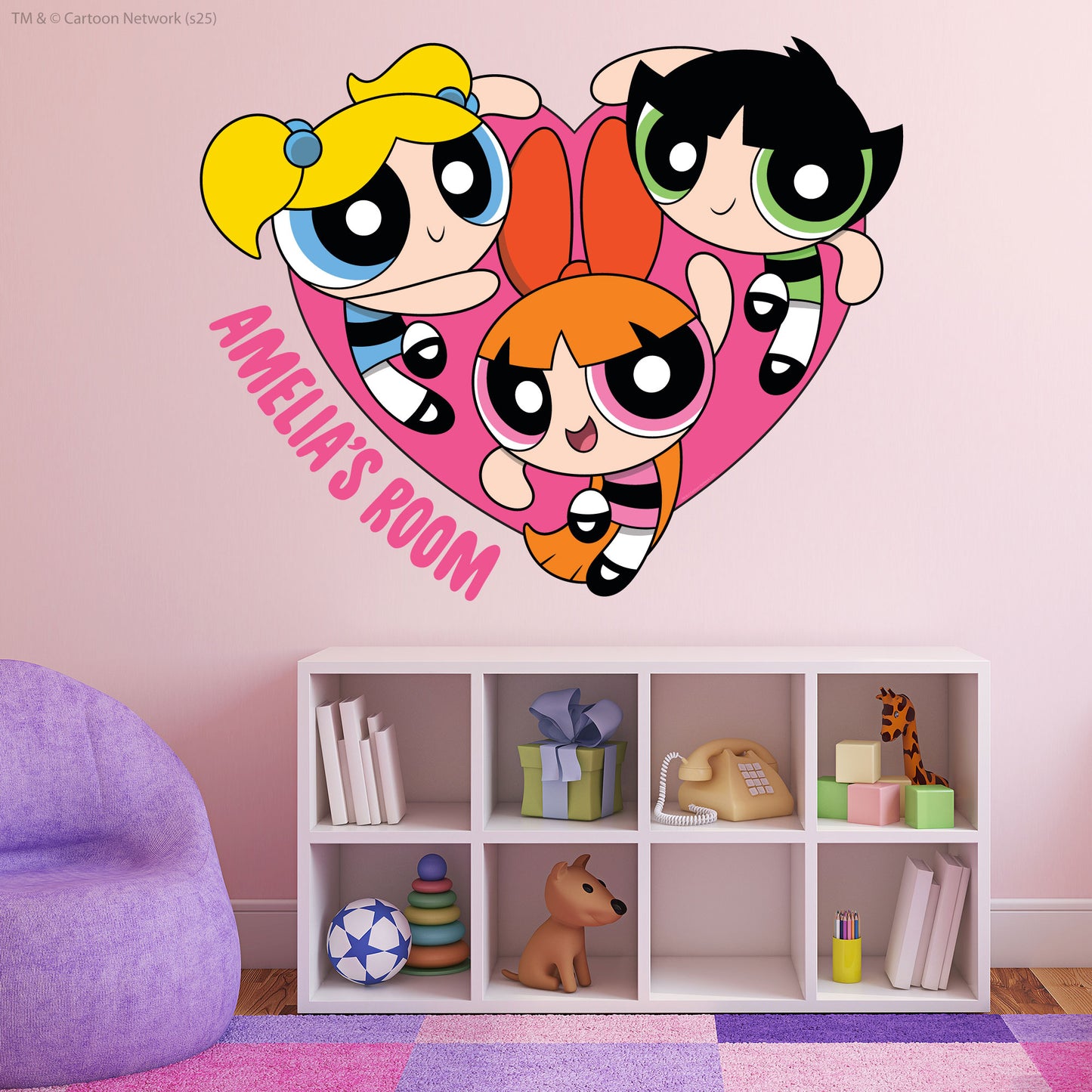 Powerpuff Girls Wall Sticker  –  Trio Personalised Decal Superhero Wall Art