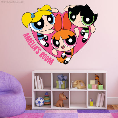 Powerpuff Girls Wall Sticker  –  Trio Personalised Decal Superhero Wall Art