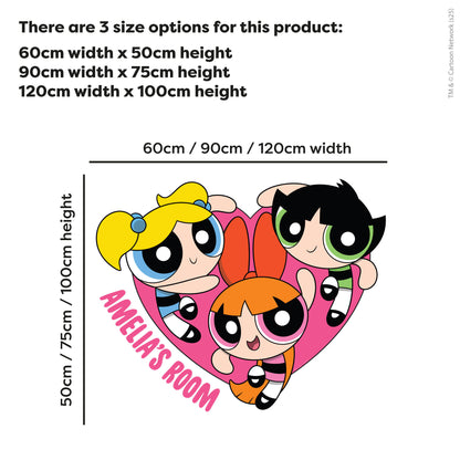 Powerpuff Girls Wall Sticker  –  Trio Personalised Decal Superhero Wall Art