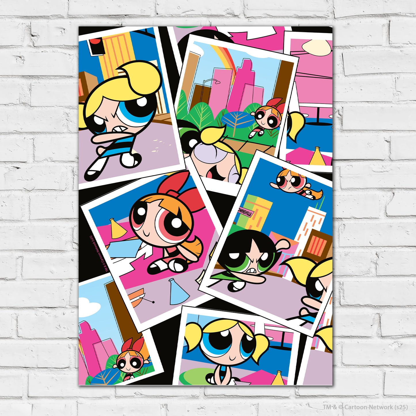 Powerpuff Girls Print  –  Trio Picture Collage Poster Superhero Wall Art