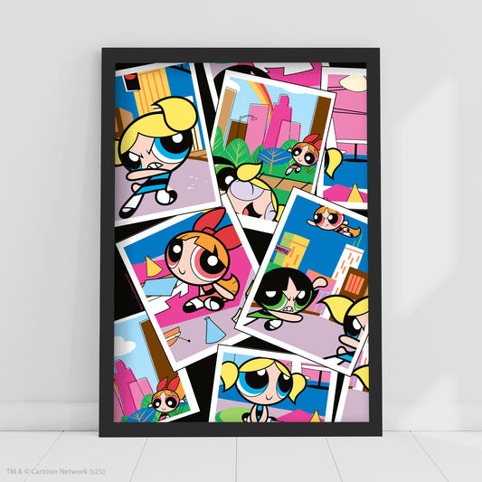 Powerpuff Girls Print  –  Trio Picture Collage Poster Superhero Wall Art