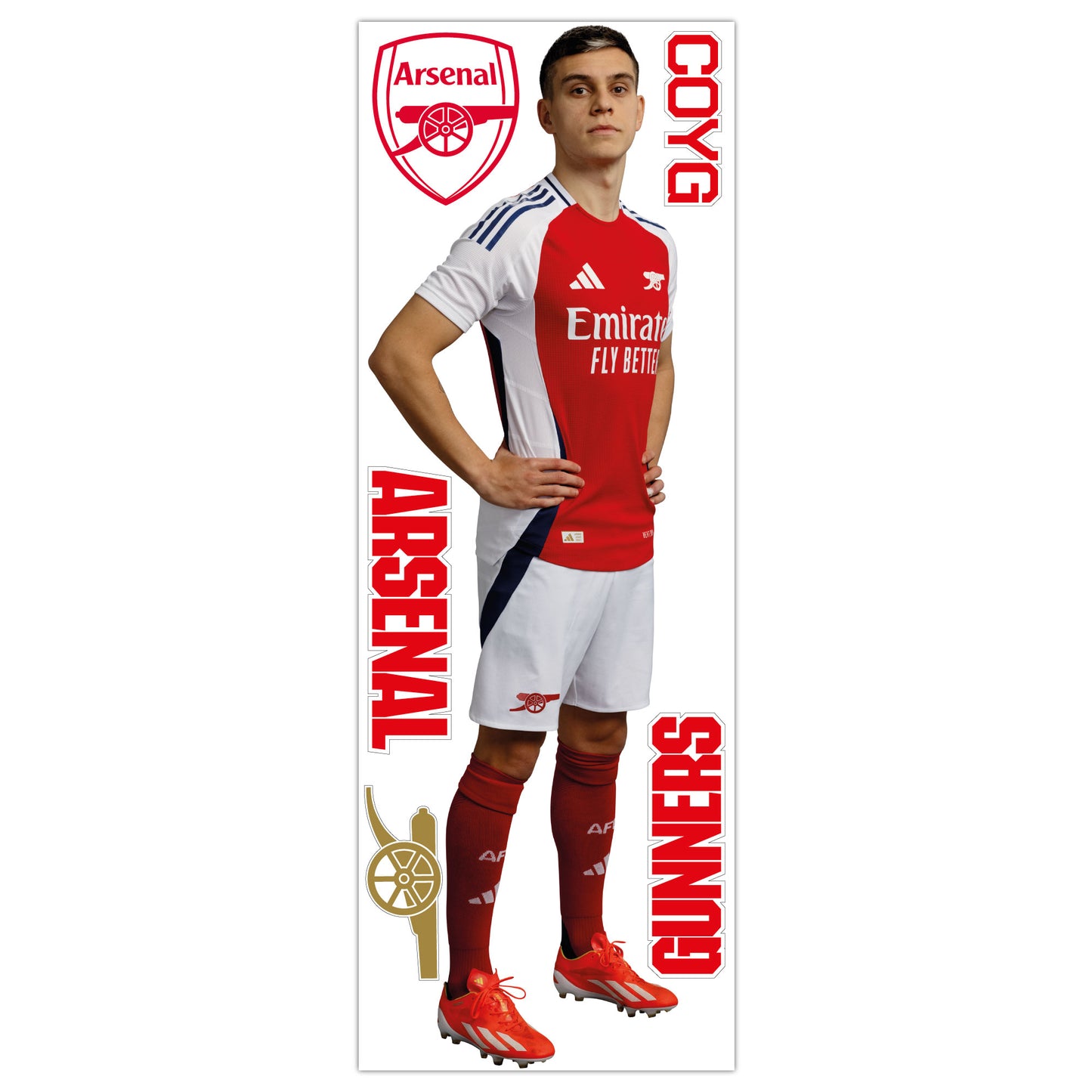 Arsenal FC Wall Sticker - Trossard 24/25 Player + Gunners Decal Set