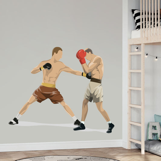 Boxing Wall Sticker - Two Boxers Fighting Decal Wall Art