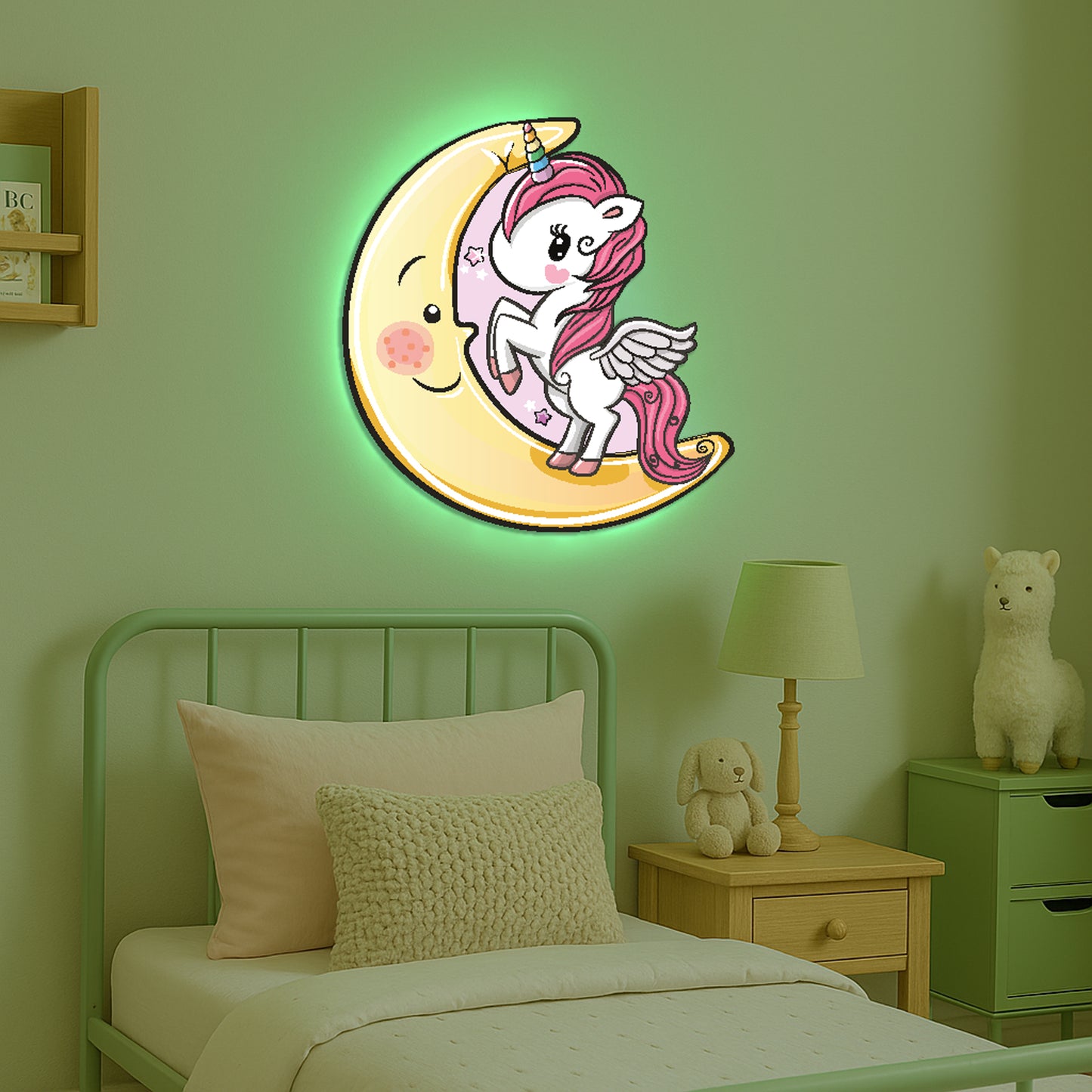 Unicorn and Moon LED Backlit Wallpop