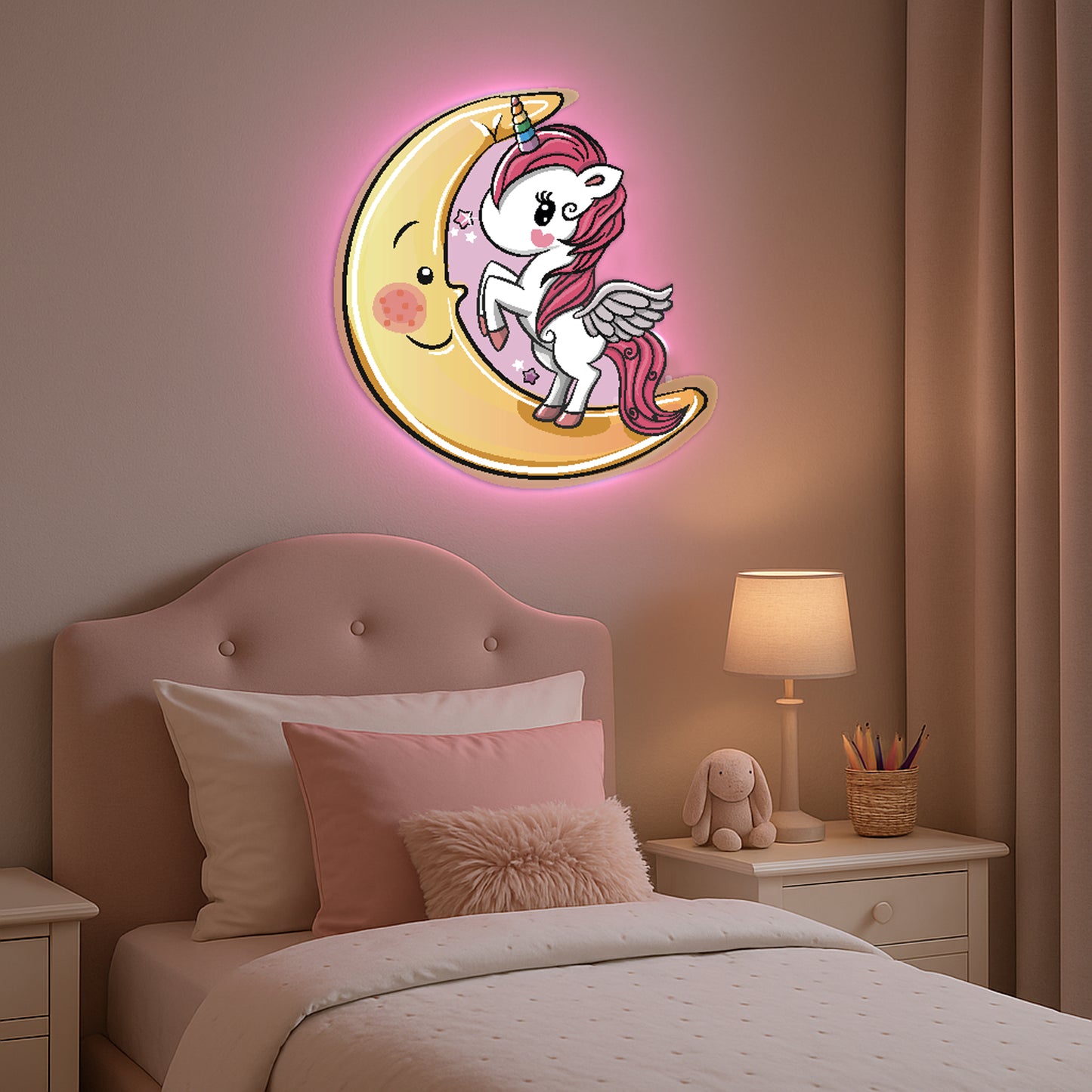 Unicorn and Moon LED Backlit WallLite