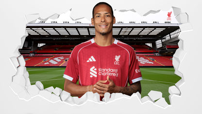 Liverpool FC Wall Sticker - Van Dijk 25/26 Broken Wall