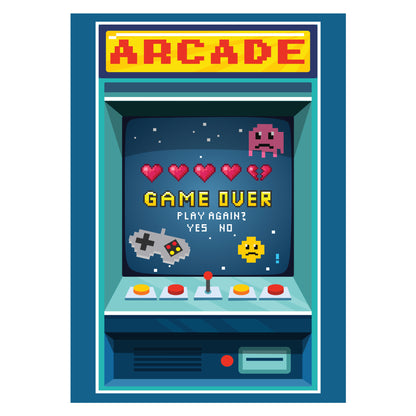 Video Gaming Print - Arcade Play Again Poster Wall Art