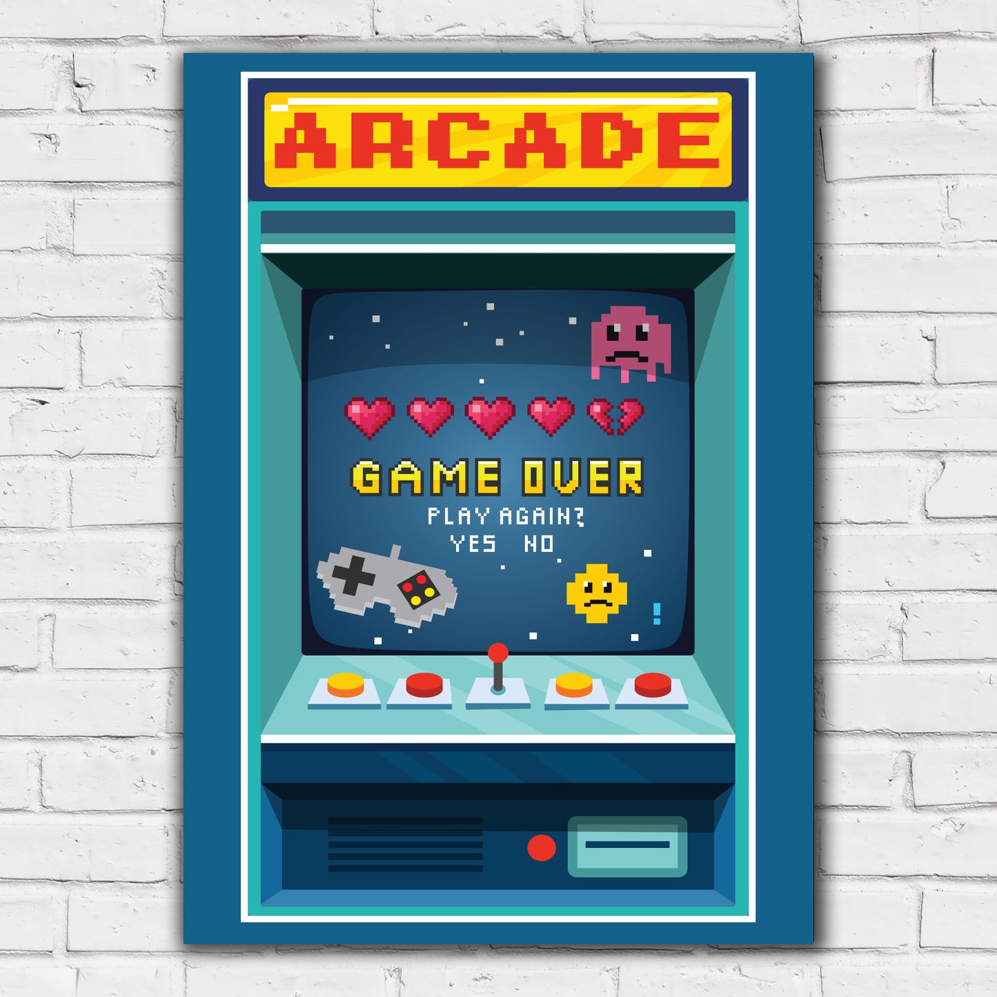 Video Gaming Print - Arcade Play Again Poster Wall Art