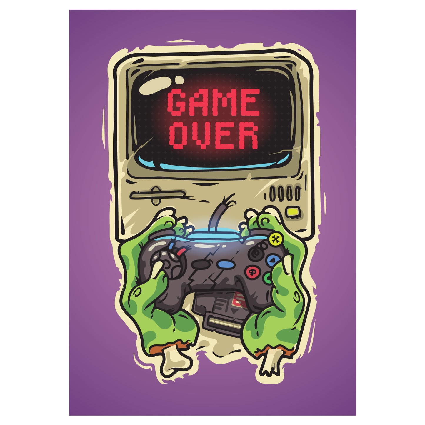 Video Gaming Print - Game Over Poster Wall Art
