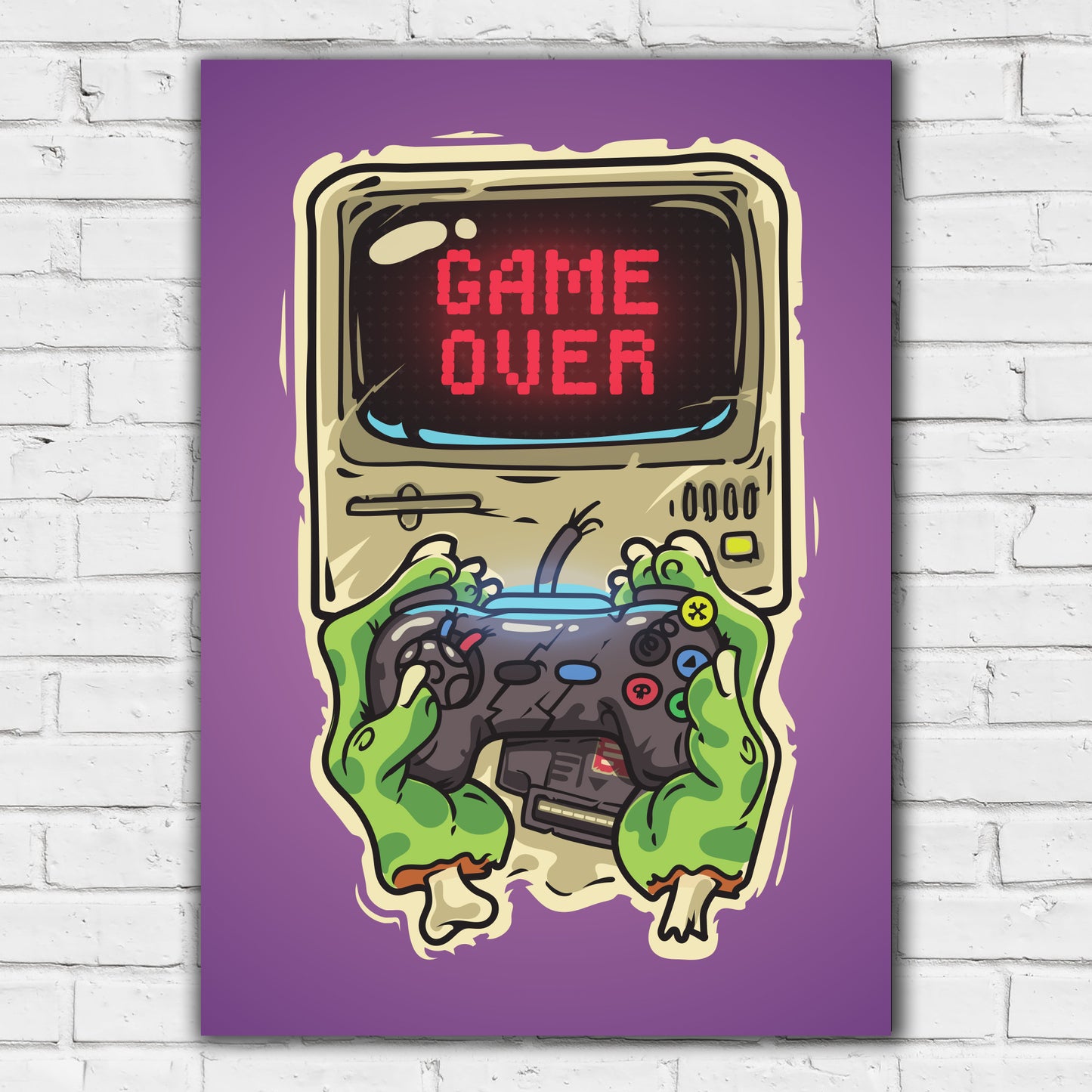 Video Gaming Print - Game Over Poster Wall Art