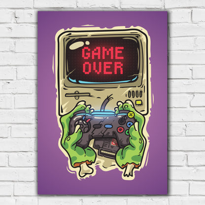 Video Gaming Print - Game Over Poster Wall Art