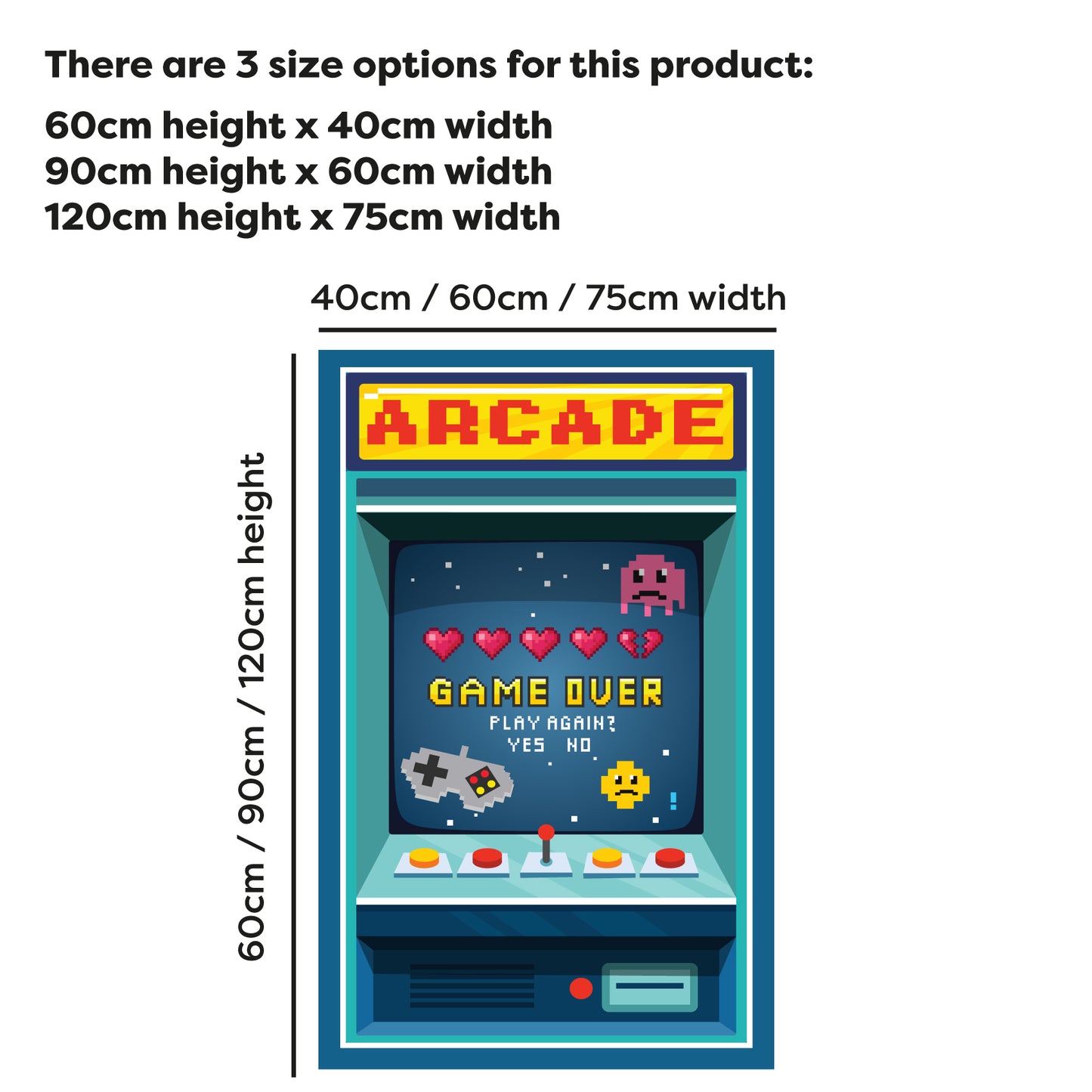Video Gaming Wall Sticker - Arcade Play Again Decal Wall Art