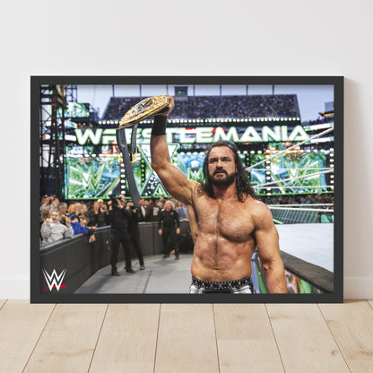 WWE Print - Drew McIntyre WrestleMania Win Poster Wrestling Wall Art