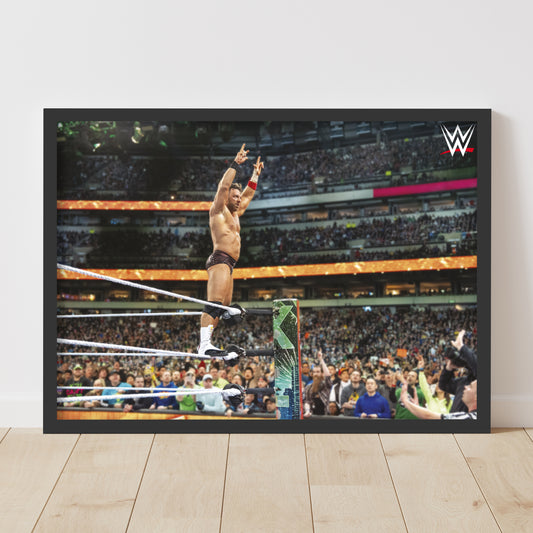 WWE Print - LA Knight on Ring Ropes WrestleMania Poster Wrestling Wall Art