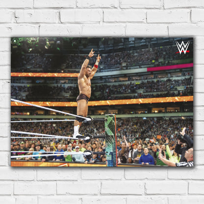 WWE Print - LA Knight on Ring Ropes WrestleMania Poster Wrestling Wall Art