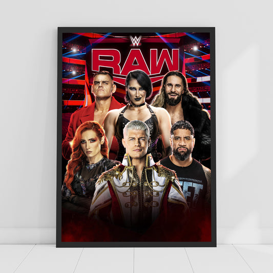 WWE Print - RAW Weekly Programming Poster Wall Art