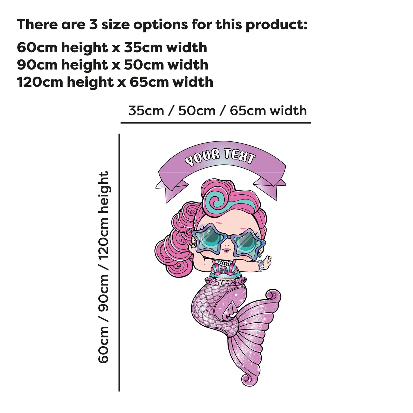 L.O.L Surprise! Wall Sticker - Mermaids Waves Personalised Name Wall Art