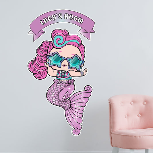 L.O.L Surprise! Wall Sticker - Mermaids Waves Personalised Name Wall Art
