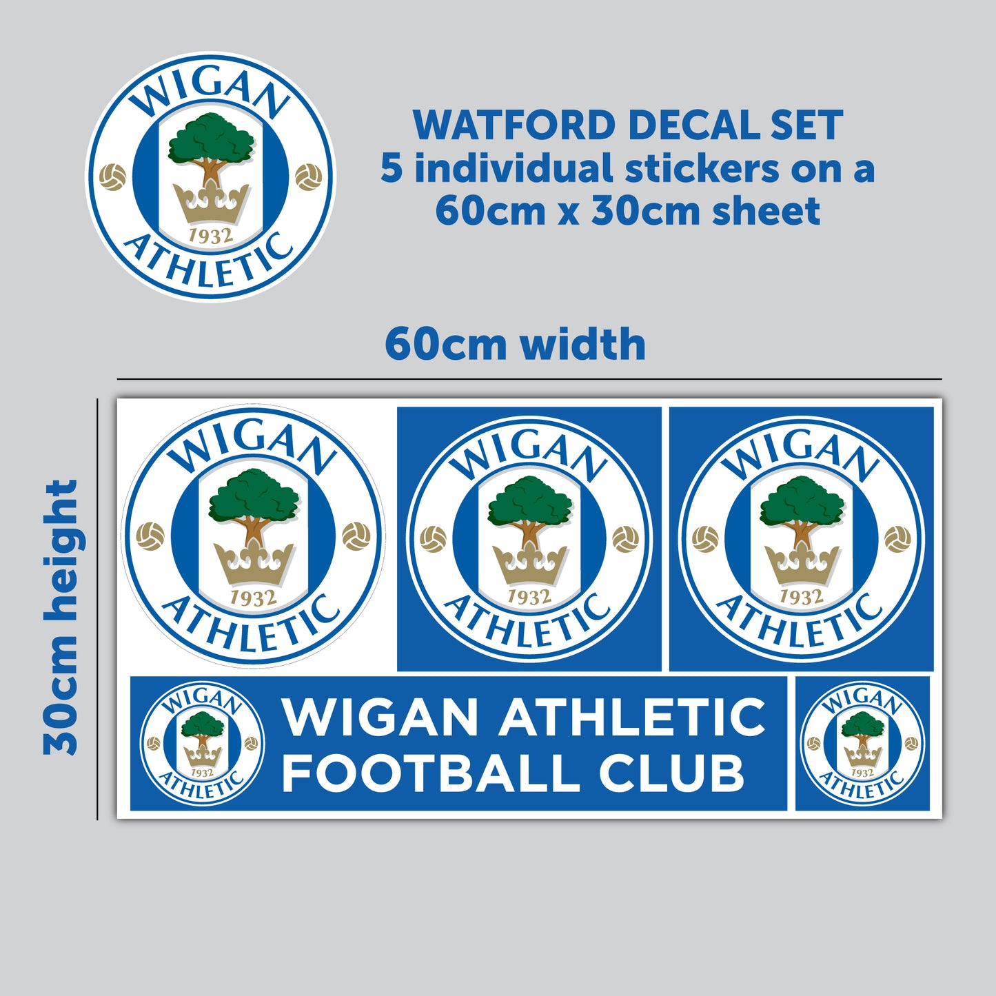 Wigan Athletic Football Club - Decal Sticker Set
