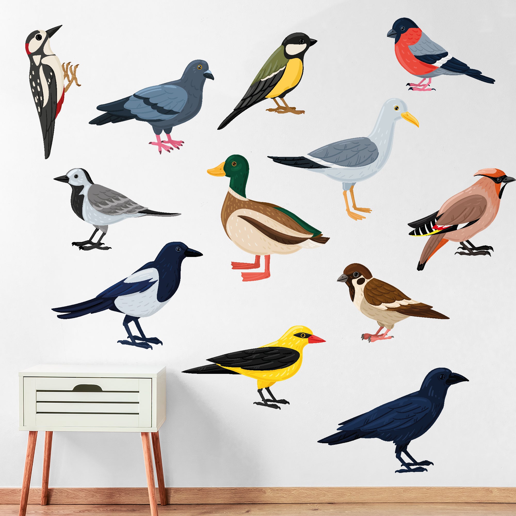 Sticker Birds Animal Wall Sticker - Set Of Twelve Birds Decal Wall Art – www.themed.co.uk
