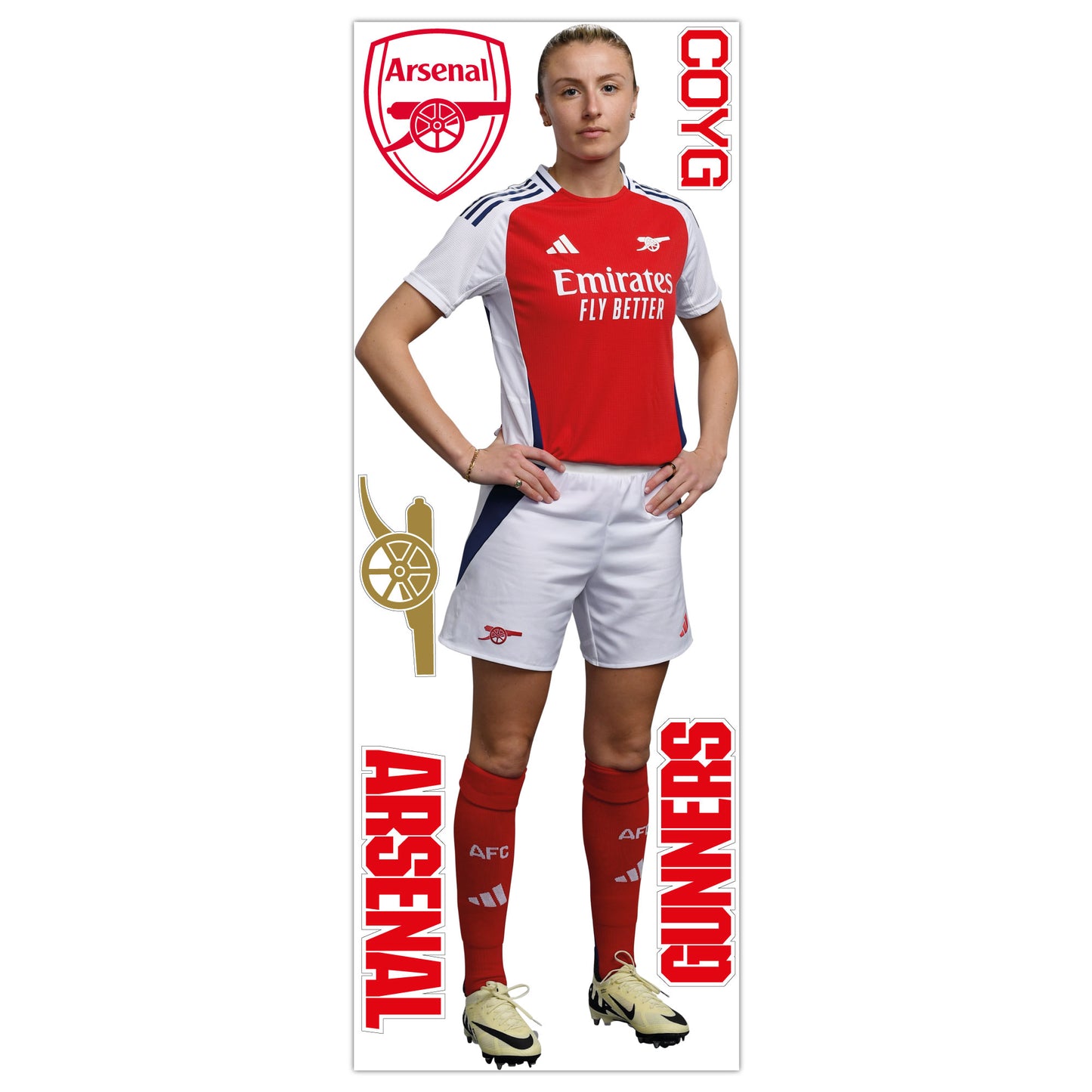 Arsenal FC - Leah Williamson 24/25 Player Wall Sticker + Gunners Decal Set