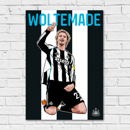 Newcastle United FC Print - Woltemade Illustration Poster Football Wall Art