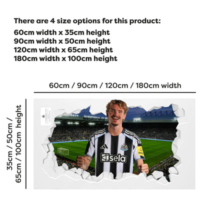 Newcastle United Football Club - Woltemade 25/26 Broken Wall Sticker
