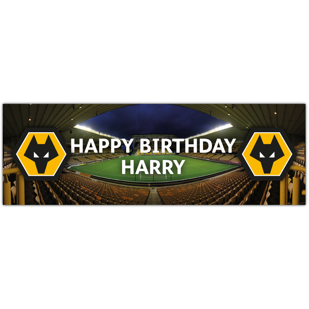 Wolves Birthday - Personalised Football Banner Wall Sticker – www ...