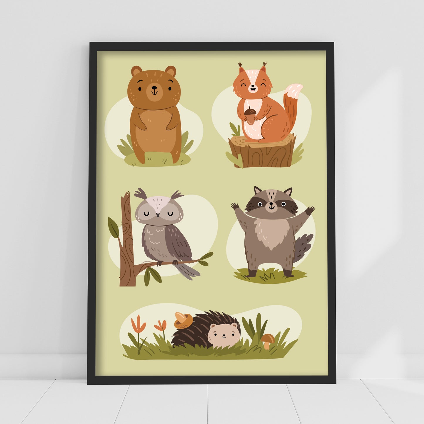 Woodland Print - Wild Forest Animals Poster Wall Art