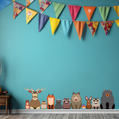 Woodland Wall Sticker - Group of Woodland Animals Decal Set Wall Art